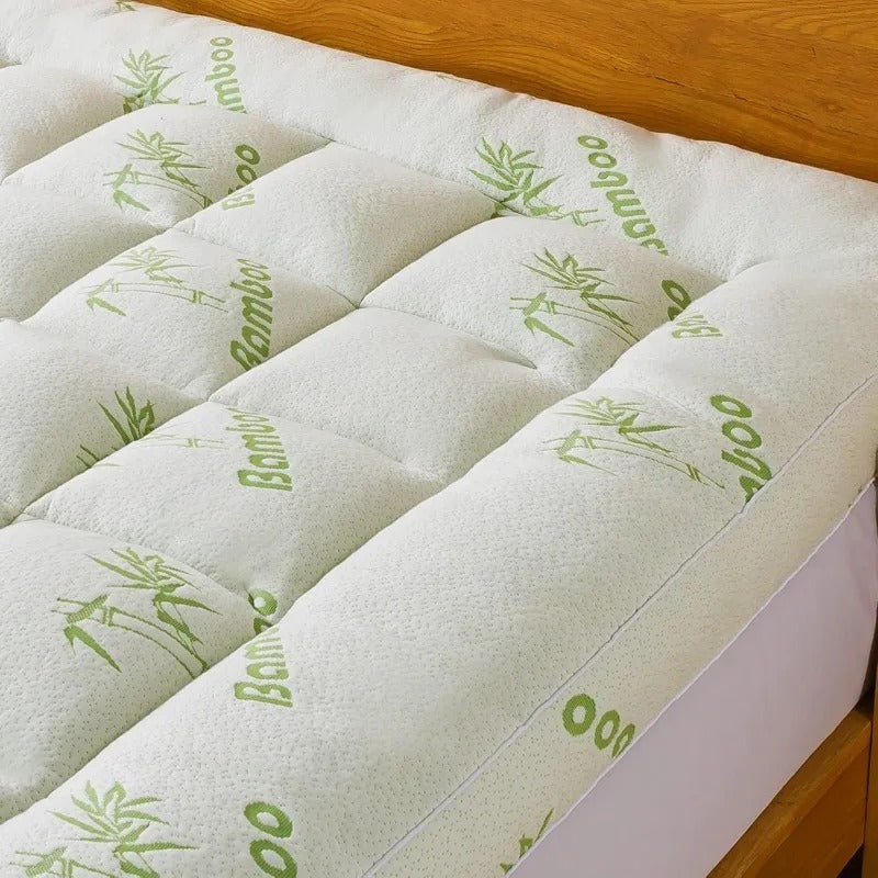 Bamboo Viscose Mattress Topper – Cooling, Breathable & Extra-Thick Bed Pad