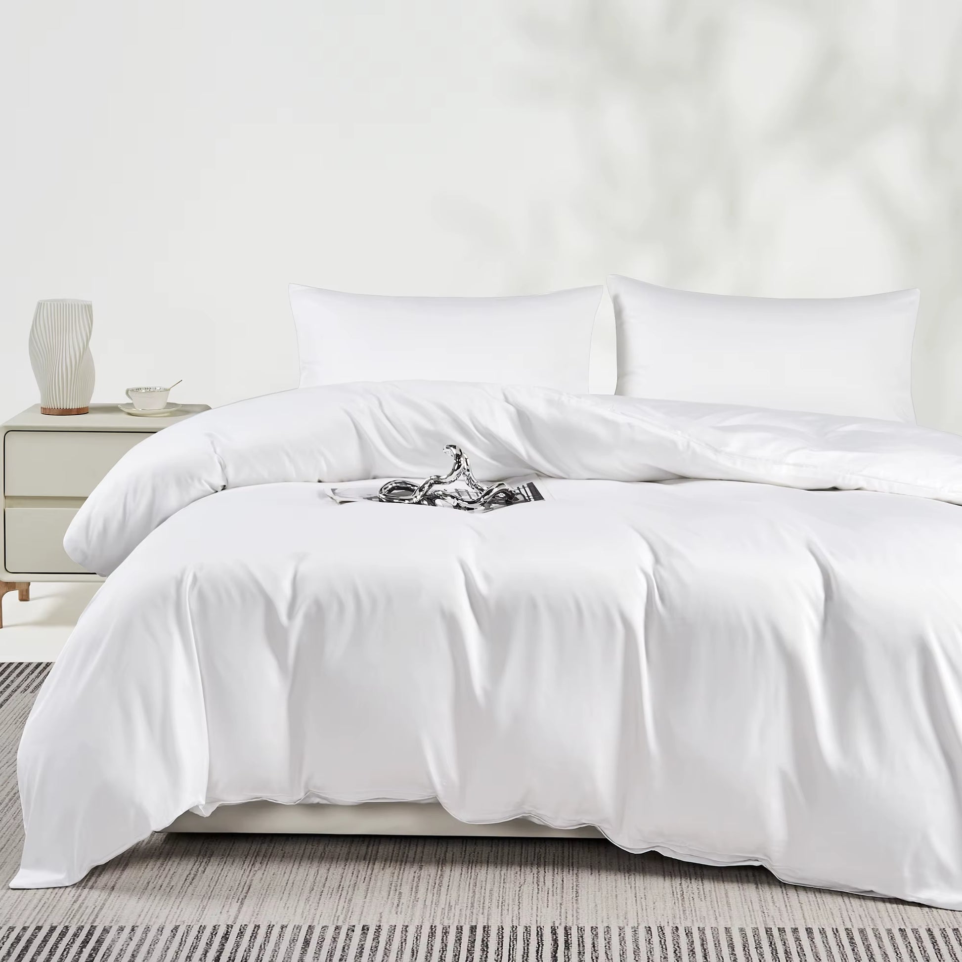 Bamboo Duvet Cover Set – 100% Viscose from Bamboo, Breathable & Organic | 3-Piece Set